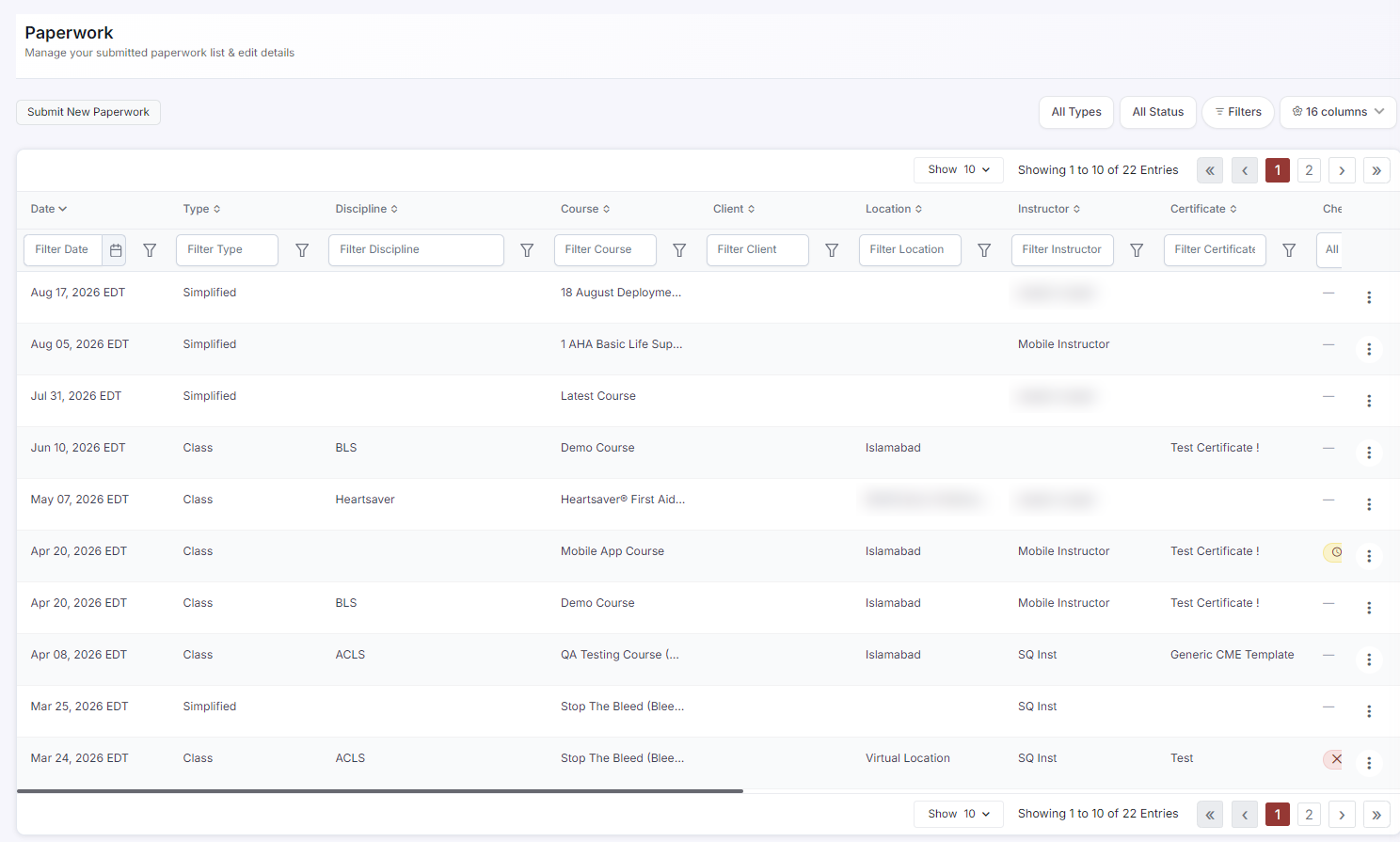 Paperwork Inbox list